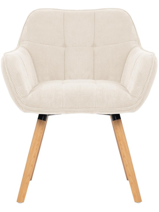 Ruokailuhuoneen tuoli Vienna Cord luonnollinen, kermanvärinen