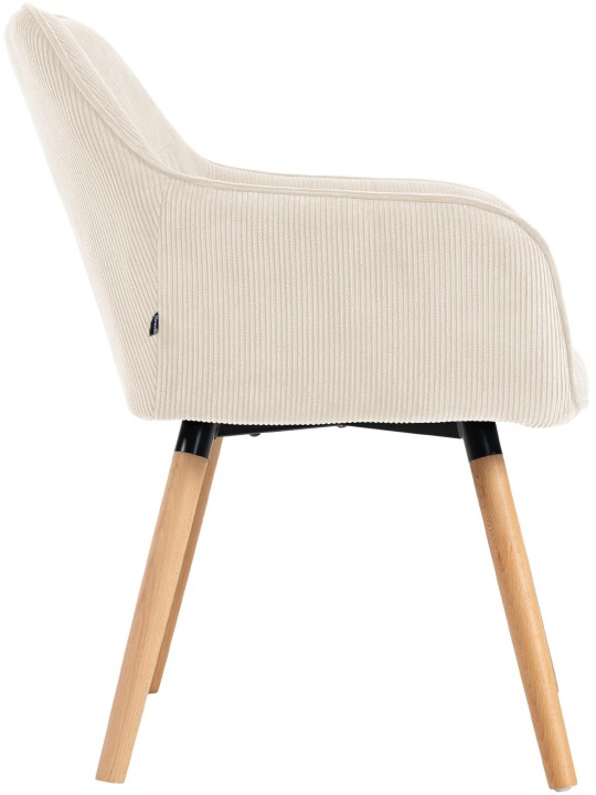 Ruokailuhuoneen tuoli Vienna Cord luonnollinen, kermanvärinen